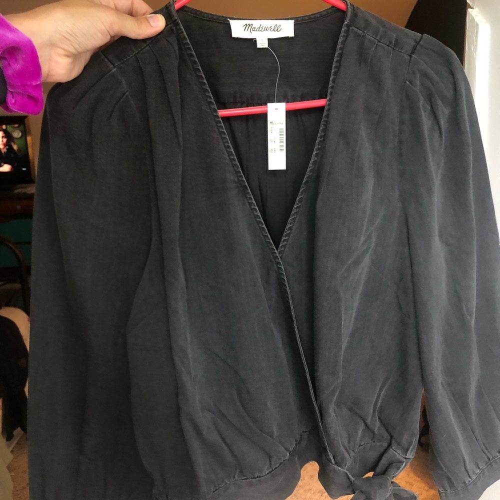 Madewell Black Tie Top, NWT